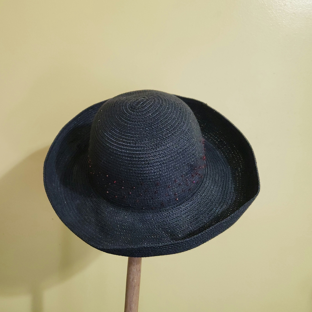 Betmar Blue Woven Hat with Subtle Red Accents